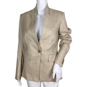 Veronica Beard Women's Upcollar Signature Dickey Jacket Beige Sz 6, 12